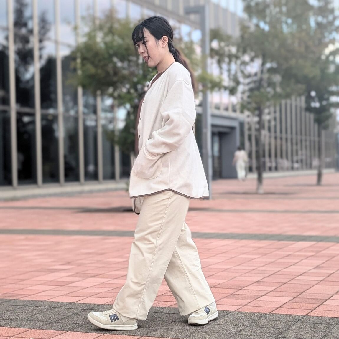 KMRii カーディガン  FLASH別注 スタッズレザー 民族 イオンモール旭川駅前】身長158cm｜ 無印良品